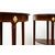 Pair of antique demilune Napoleon III mahogany game tables. France, 19th century.