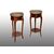 Pair of antique side tables in precious exotic woods with inlays of gilded bronze elements. France, early 20th century.