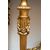 Antique Napoleon III console table in gilded and carved wood with a white marble top. France, 19th century.