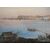 Antique gouache/watercolor depicting a view of Naples. 19th century period.