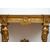 Antique Napoleon III console table in gilded and carved wood with a white marble top. France, 19th century.