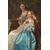Antique oil painting on canvas depicting a genre scene in an aristocratic setting. France 19th century.