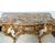 Consolle antica Napoleone III in legno dorato e intagliato con piano in marmo. Francia XIX secolo.