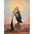 Antico dipinto olio su tela Immacolata concezione, 104x59 cm, scuola italiana XIX sec