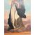 Antico dipinto olio su tela Immacolata concezione, 104x59 cm, scuola italiana XIX sec