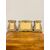 Antico gruppo di tre Cartagloria, XIX sec, in metallo sbalzato dorato, 26x35 e 26x21cm