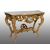 Consolle antica Napoleone III in legno dorato e intagliato con piano in marmo. Francia XIX secolo.
