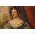 Antico quadro inglese del 1800 olio su tavola Inglese "Donna in abito elegante"