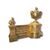  Coppia di Alari da Camino in Bronzo Dorato, XIX Secolo