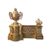  Coppia di Alari da Camino in Bronzo Dorato, XIX Secolo