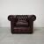 Nuova coppia di poltrone chesterfield club in pelle rosso bordeaux anticato inglese originale 