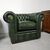 Nuova coppia di poltrone chesterfield club in pelle verde anticato inglese originale 