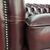 Nuova coppia di poltrone chesterfield club in pelle rosso bordeaux anticato inglese originale 