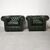 Nuova coppia di poltrone chesterfield club in pelle verde anticato inglese originale 