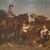 Olio su tela 800 paesaggio con dama a cavallo e fanciulli-Charles James 1851-1906 