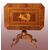 1800s Italian Sorrento table with a stunning inlay depicting a man driving a horse-drawn chariot.