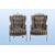 Antique French armchairs from the 1800s, Louis XVI style, lacquered in light blue