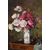 DIPINTI ANTICHI DI FIORI, NATURE MORTE CON PEONIE E LIBRI, OLIO SU TELA, EPOCA OTTOCENTO. (QF672)