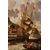 Veduta costiera con vascelli e castello, Peter Van Der Velde (Anversa 1634 - c.1714) - Monogrammato
