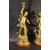 Coppia di candelieri in bronzo con allegorie, Ernest Rancoulet (Bordeaux 1842 - Bordeaux 1905) Firma su retro 'Rancoulet'