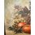Antico dipinto olio su tela natura morta con frutta 1925, 60x55cm