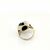 ANELLO IN ORO E ARGENTO CON  ZAFFIRI NERI