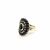 ANELLO IN ORO E ARGENTO CON  ZAFFIRI NERI