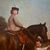 Olio su tela 800 paesaggio con dama a cavallo e fanciulli-Charles James 1851-1906