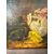 Antico piccolo dipinto ad olio su tela natura morta XIX, 29x39cm