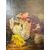 Antico piccolo dipinto ad olio su tela natura morta XIX, 29x39cm