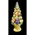 Centrotavola trionfo di frutta in maiolica con base a cesto e forma piramidale.Zaccagini,Firenze.