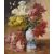 QUADRI ANTICHI, NATURA MORTA CON FIORI, VASO DI DALIE, OLIO SU TELA, DELL 800. (QF675)