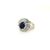 Anello in oro con zaffiro e diamanti baguettes