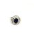 Anello in oro con zaffiro e diamanti baguettes
