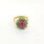 Anello in oro con rubini e smeraldi 
