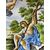 Coppia di piatti decorativi in maiolica 