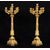 Coppia di candelabri antichi Carlo X a sei fiamme in bronzo dorato appartenente agli inizi del XIX secolo.