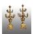 Coppia di candelabri antichi Napoletani in legno dorato e intagliato appartenente alla seconda metà del XVIII secolo. Altezza 205cm.