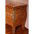 Antico maestoso cassettone comò francese stile Reggenza del 1800 in bois de rose con marmo e bronzi