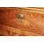 Comò francese di inizio 1800 stile Luigi XVI in legno di noce con intarsi geometrici e bronzi