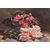 QUADRI ANTICHI, NATURA MORTA CON FIORI DI ROSE ROSSE E BIANCHE RECISE, OLIO SU TELA, DELL'800. (QF678)
