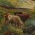 Pittore inglese (fine XIX sec.) - Paesaggio con mandria di Highlands al lago.