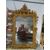 Grande specchiera dorata a foglia scolpita con putti e volute primi 1800 Torino