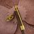 CHANEL Spilla Vintage in Pelle Col. Marrone Camelia