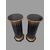 PAIR OF LACQUERED AND GILDED COLUMNS