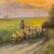 Pittore inglese (XIX sec.) - Paesaggio con gregge al tramonto.
