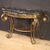 Wrought iron console with marble top from the 70s