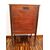 Antique Dutch cabinet from the 1800s in richly inlaid mahogany wood