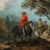Francesco Zuccarelli (Pitigliano 1702 - Florence 1788) - River landscape with horsemen and medieval village.