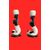 Pair of Moorish candle holders in black and lattimo glass. Fulvio Bianconi for Venini. Murano.